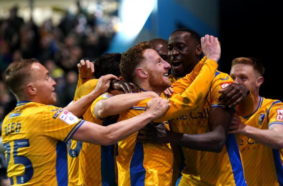 South Wales Argus: CELEBRATION: Mansfield went 2-0 up through Stephen Quinn