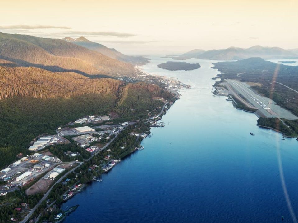 Ketchikan and its airport runway.