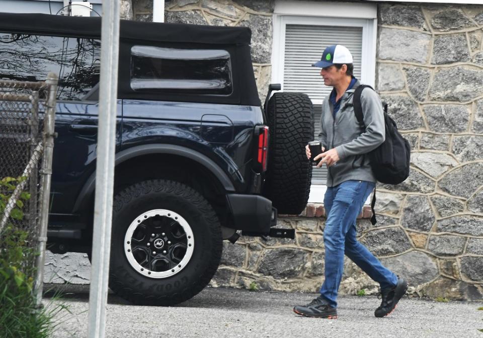 Former ABC News weatherman Rob Marciano was spotted outside his Westchester home on Thursday. Matthew McDermott