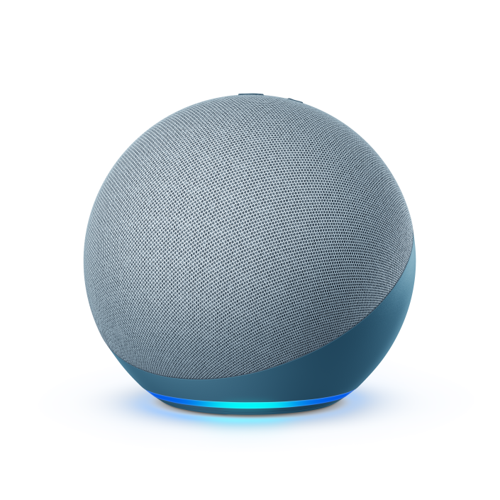amazon alexa echo smart speaker in blue, top tech gifts of 2021