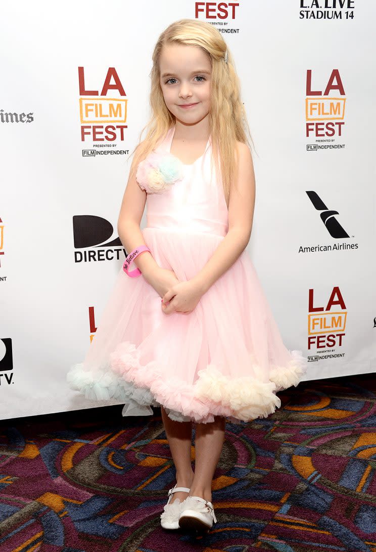 Mckenna Grace attends the 2013 Los Angeles Film Festival Premiere of Goodbye World. 