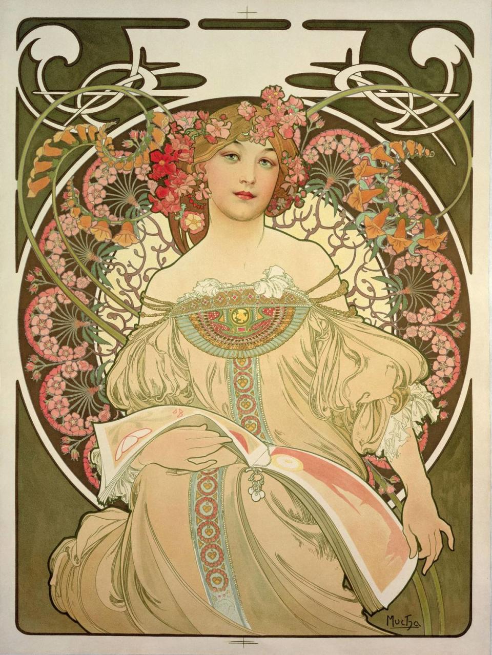 “Daydream (Rêverie)” is part of the exhibit, “Alphonse Mucha: Art Nouveau Visionary” at the North Carolina Museum of Art.