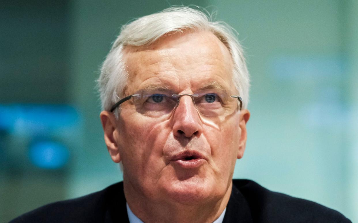 Michel Barnier, head of the task force, responsible for finalising negotiations under Article 50 of the Treaty on European Union, for preparatory work related to the United Kingdom's withdrawal from the European Union, and for preparing and conducting negotiations on future relations with the UK attends a hearing during plenary session of European Economic and Social committee in Brussels, Belgium, 10 June 2020. Eesc plenary serssion Brexit debate, Brussels, Belgium -  OLIVIER HOSLET/EPA-EFE/Shutterstoc