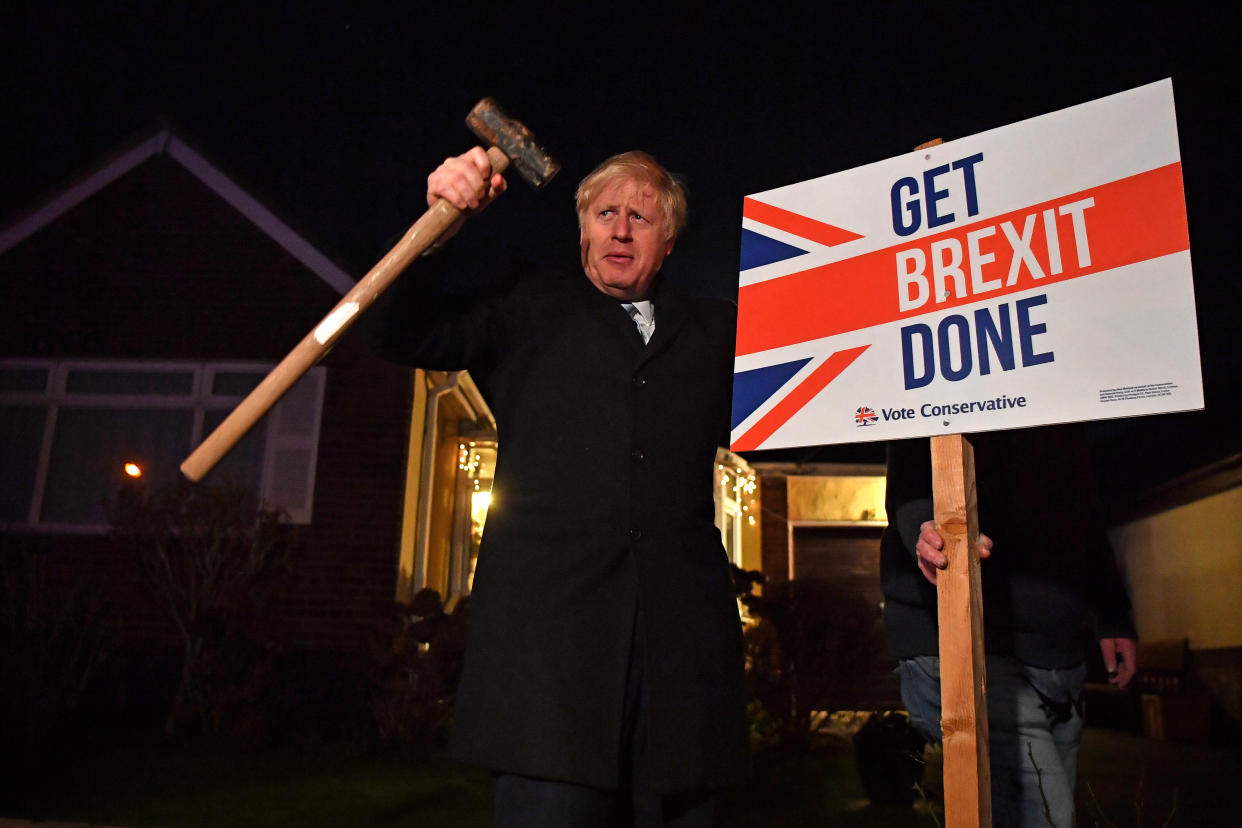 Boris Johnson vowed to 'Get Brexit Done' during the 2019 general election campaign. (Getty)