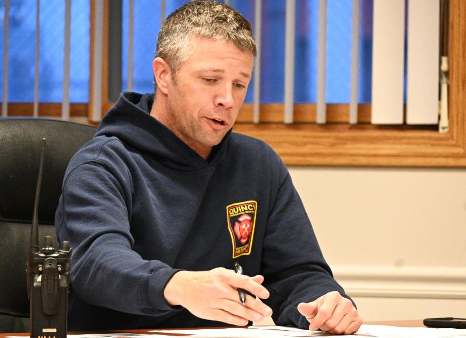 Quincy Fire Chief Mike Sherman explained why they needed to pay $1.2 million upfront for a new fire truck that won't be delivered until 2028.