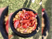 <p>Die beliebten Mac and Cheese, also Makkaroni mit Käse, werden auf dem Coachella beispielsweise mit Hummer serviert – nicht nur ungewöhnlich für ein Festival. (Bild-Copyright: foodnom/Instagram) </p>