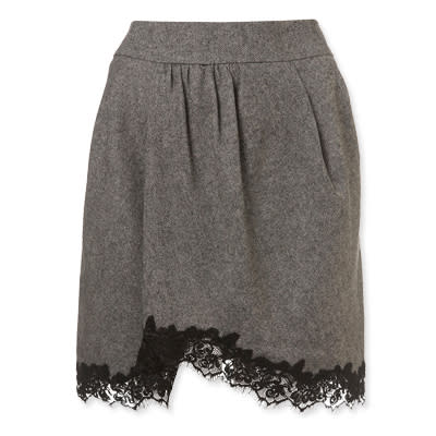 Topshop Lace-Hem Skirt