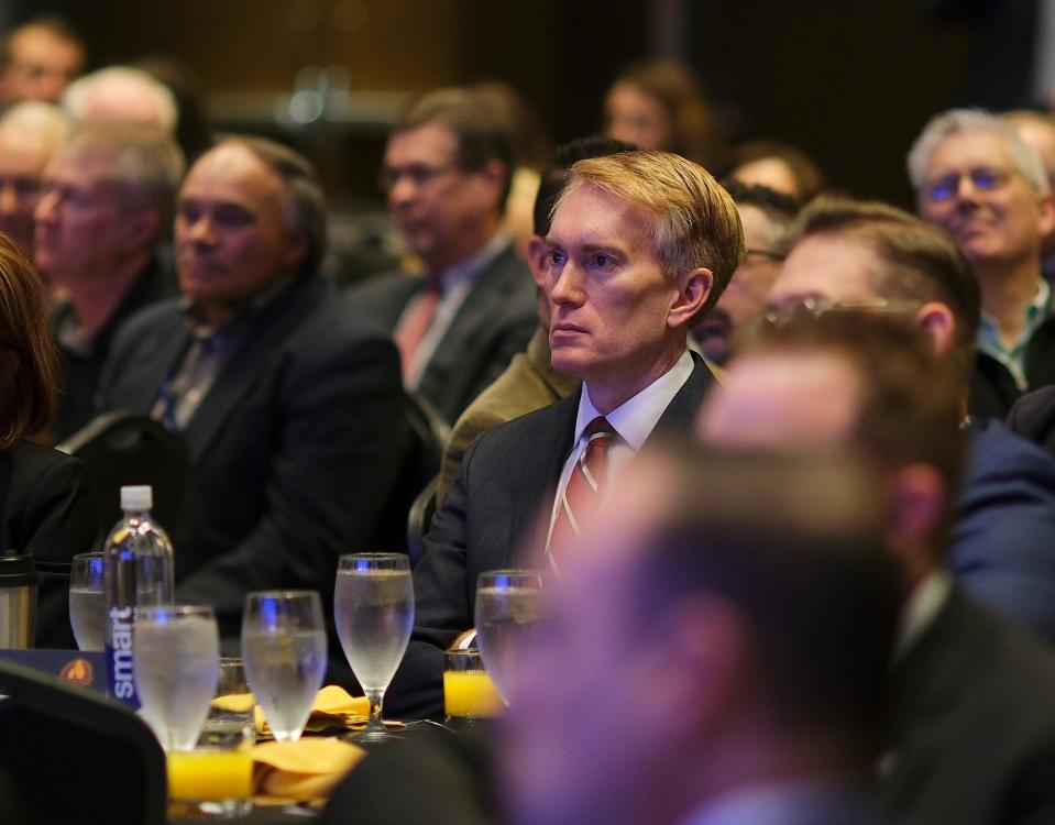 U.S. Sen. James Lankford at the Governor's Prayer Breakfast, coordinated by the nonprofit Capitol Culture, at the National Cowboy and Western Heritage Museum, Tuesday, Feb. 20, 2024.