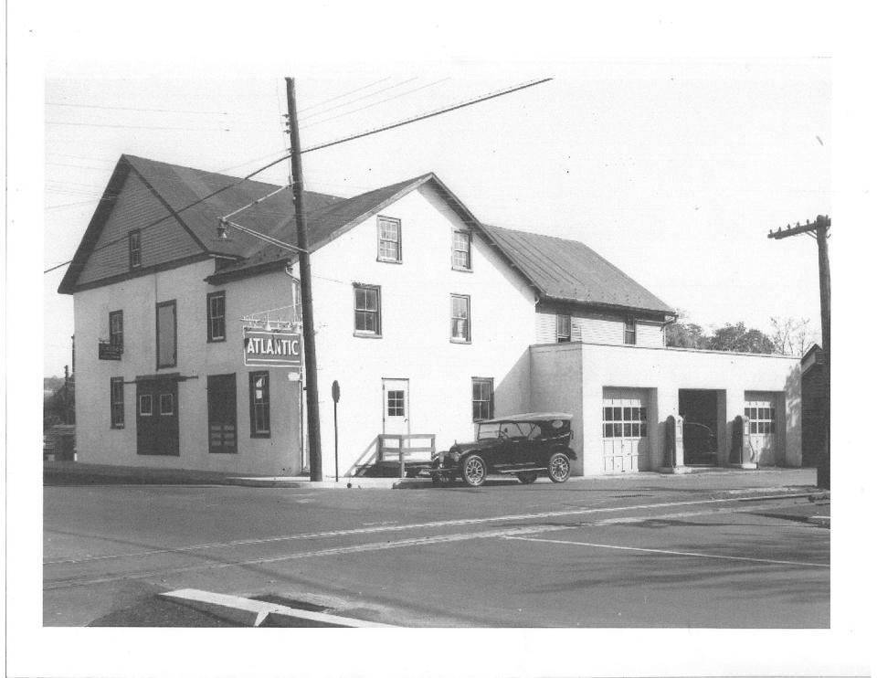 A historical photo shows the front of the original building that currently houses the New Hope Arts Center on Stockton Avenue in New Hope Borough.