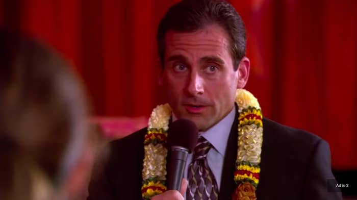 <div><p>"I love <span class="caas-xray-inline-tooltip"><span class="caas-xray-inline caas-xray-entity caas-xray-pill rapid-nonanchor-lt" data-entity-id="Steve_Carell" data-ylk="cid:Steve_Carell;pos:1;elmt:wiki;sec:pill-inline-entity;elm:pill-inline-text;itc:1;cat:Actor;" tabindex="0" aria-haspopup="dialog"><a href="https://search.yahoo.com/search?p=Steve%20Carell" data-i13n="cid:Steve_Carell;pos:1;elmt:wiki;sec:pill-inline-entity;elm:pill-inline-text;itc:1;cat:Actor;" tabindex="-1" data-ylk="slk:Steve Carell;cid:Steve_Carell;pos:1;elmt:wiki;sec:pill-inline-entity;elm:pill-inline-text;itc:1;cat:Actor;" class="link ">Steve Carell</a></span></span>, but I cannot watch an episode of <i>The Office</i> without feeling uncomfortable because of something seriously creepy that the 'World’s Greatest Boss' has said or done."</p><p>—<a href="https://www.buzzfeed.com/sweetcharade" rel="nofollow noopener" target="_blank" data-ylk="slk:sarahmariee;elm:context_link;itc:0;sec:content-canvas" class="link ">sarahmariee</a></p></div><span> NBC</span>