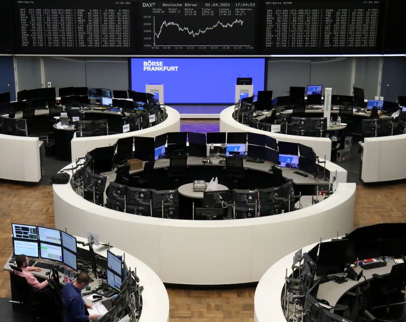 FILE PHOTO: The German share price index DAX graph is pictured at the stock exchange in Frankfurt