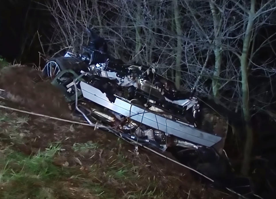 The car crashed through a barrier (Picture: Central European News)