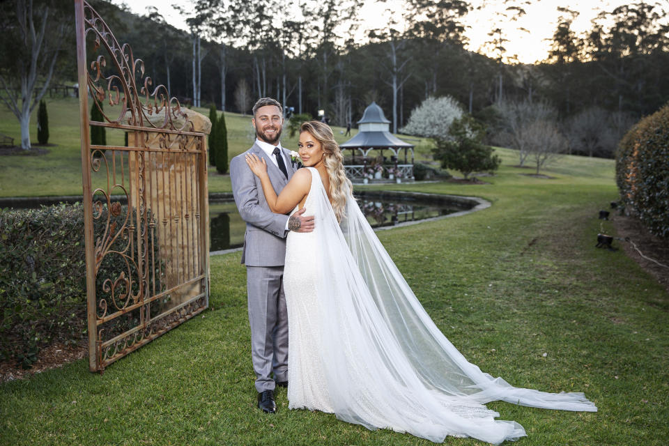 Josh and Cathy on their wedding day on MAFS