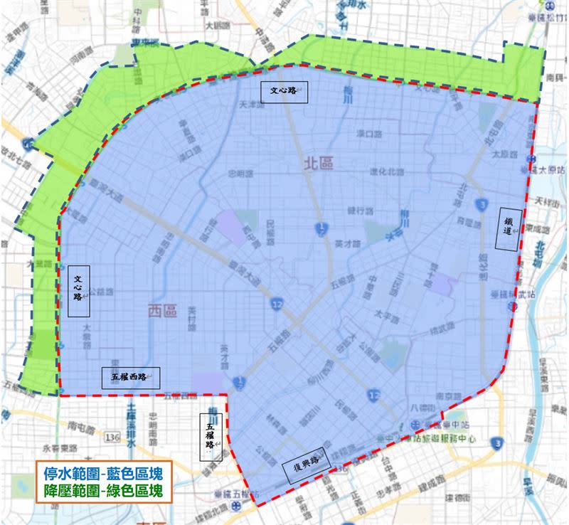 台中市原8區部分區域3月15日上午9時起停水23時。（圖／翻攝自台中市政府官網）