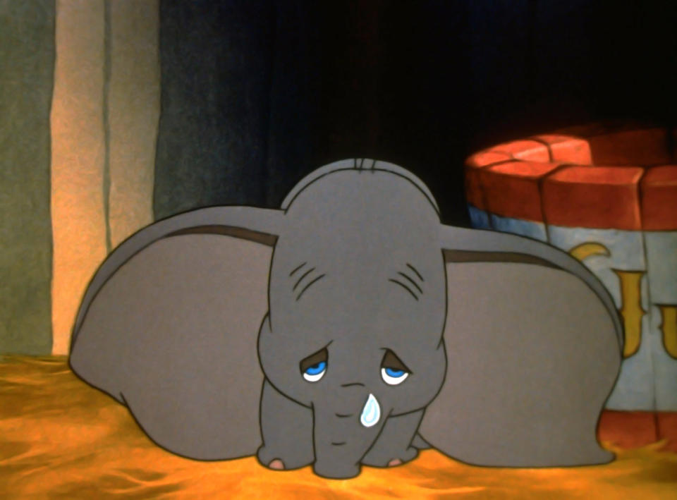 A sad moment from the cartoon <em>Dumbo</em>. (Photo: Everett Collection)