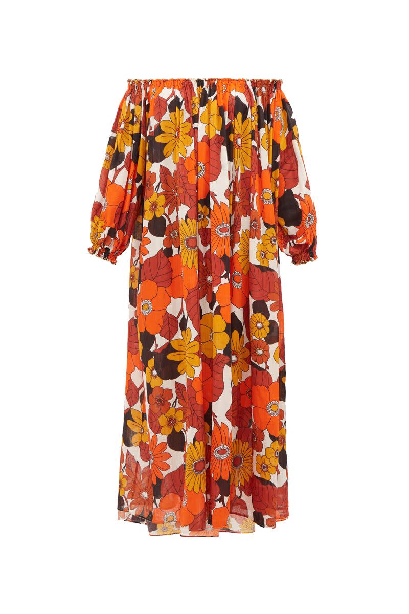 Dodo Bar Or Off The Shoulder Cotton Floral Summer Dress