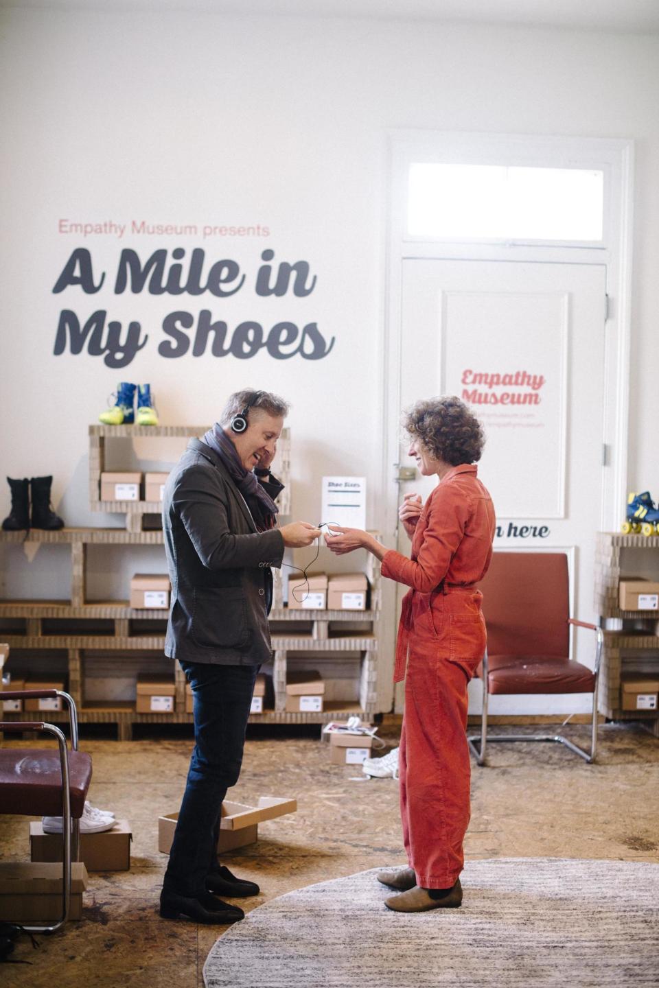 Soho shop invites Londoners to walk a mile in refugees' shoes