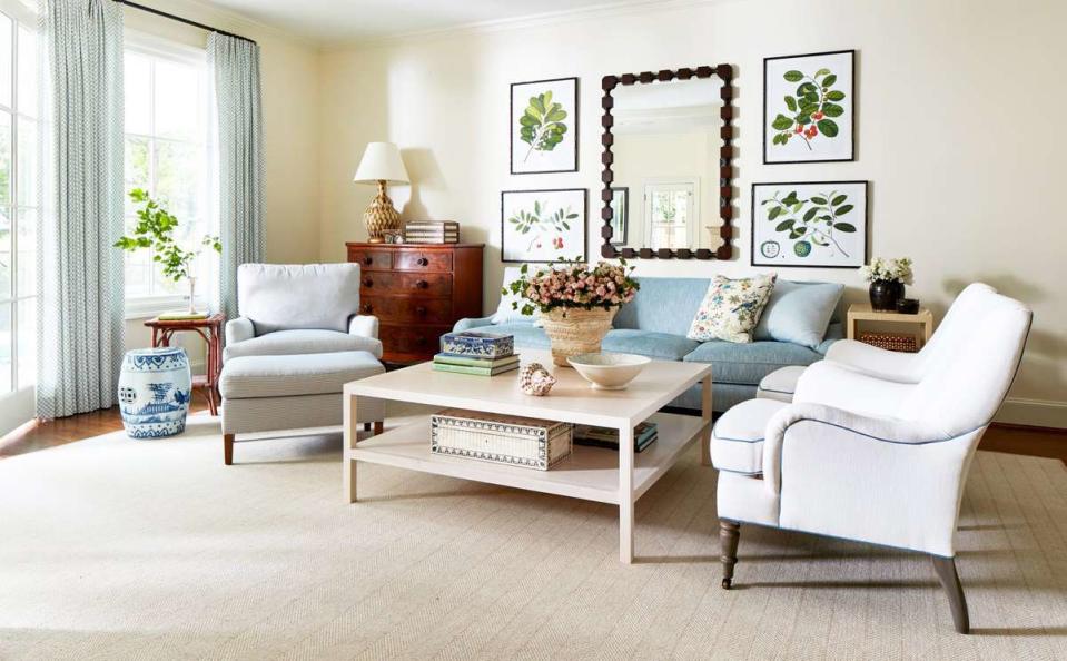 Amy Berry Designed Dallas House Neutral Family Room