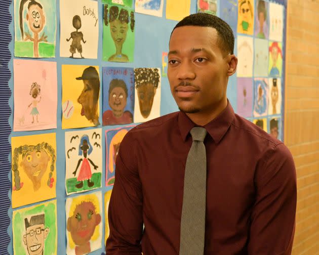 Brunson wanted to showcase Black male teachers through the character of Gregory Eddie (Tyler James Williams). Williams said that what has been so important to him throughout this series is validating the Black male experience in the rearing of the next generation. (Photo: Prashant Gupta/ABC)