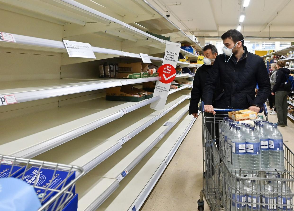 empty shelves at a supermarket in London: AFP via Getty Images