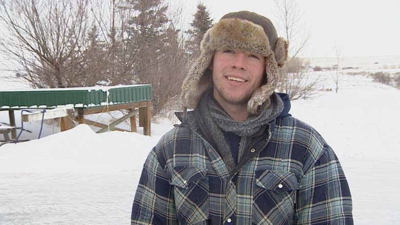 Backyard hockey rink? Hold my beer says Alberta man, who built 2 curling sheets for bonspiel fundraiser