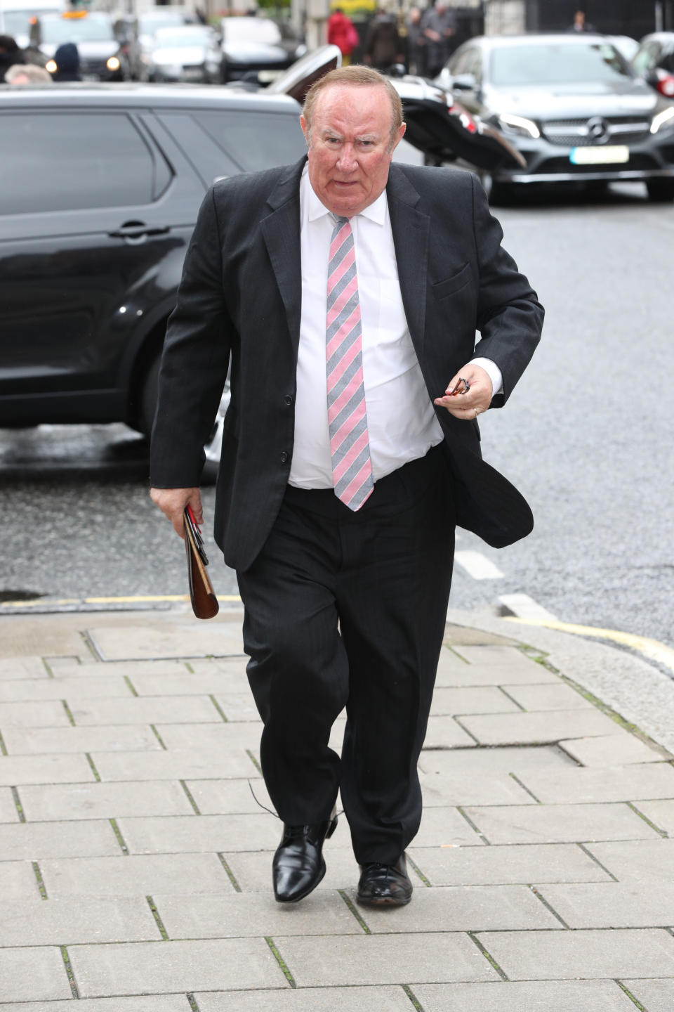 Andrew Neil arrives for the memorial service for photographer Terry O'Neill at The Grosvenor Chapel, in London's Mayfair district.