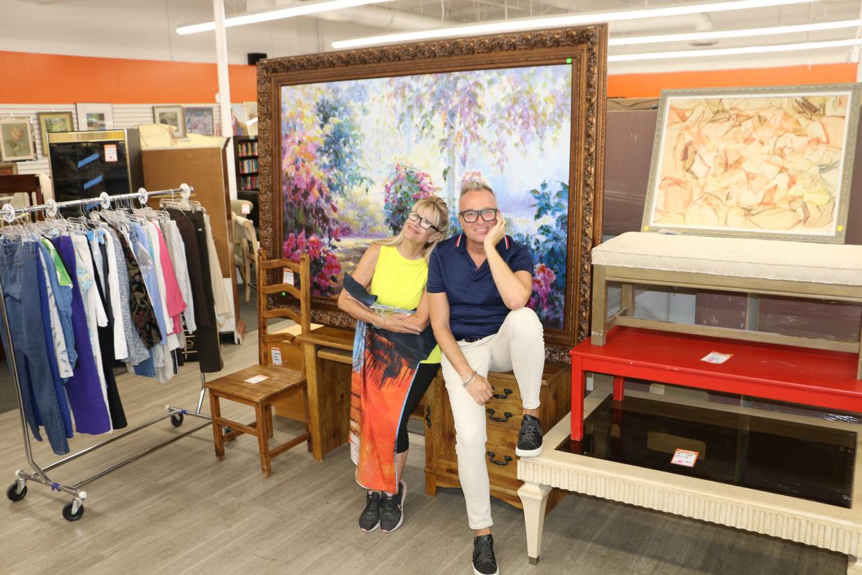 Sandie Newton and Steven Henke, DAP Health's director of brand marketing, pose at the Revivals store in Palm Springs.