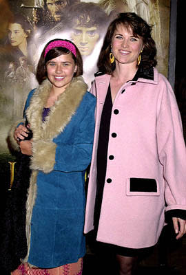 Lucy Lawless and daughter Daisy at the Hollywood premiere of New Line's The Lord of The Rings: The Fellowship of The Ring