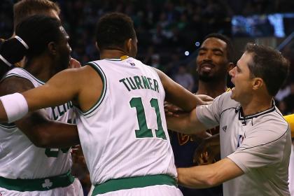 Cleveland's J.R. Smith was ejected from Game 4 after delivering a flagrant foul. (Getty Images) 