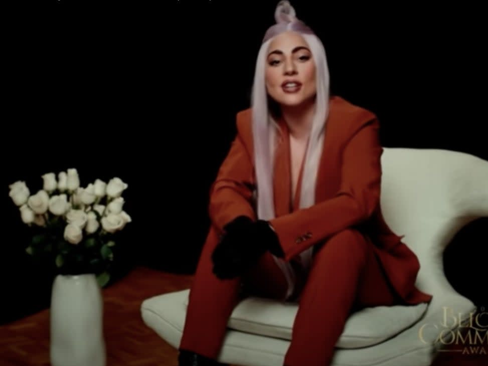 <p>Lady Gaga denounces racism and white supremacy in award speech</p> (YouTube viaLadyGagaNow)