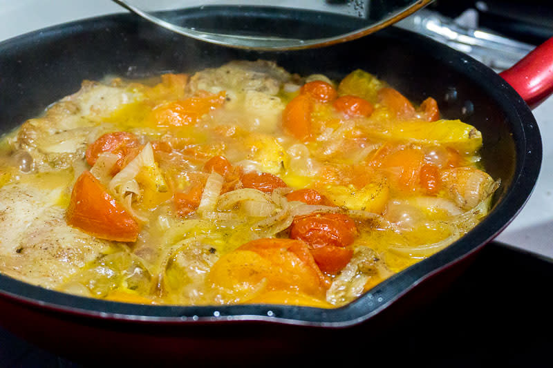 simmering Lemony Braised Chicken Legs