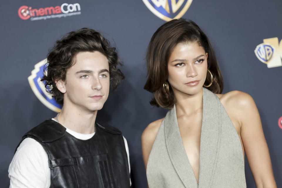 Closeup of Timothée Chalamet and Zendaya