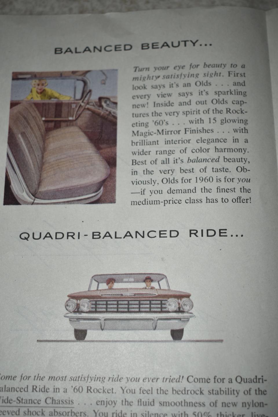 Details shown in a magazine ad for 1960 Oldsmobiles. Check out the grille, which looks familiar ...