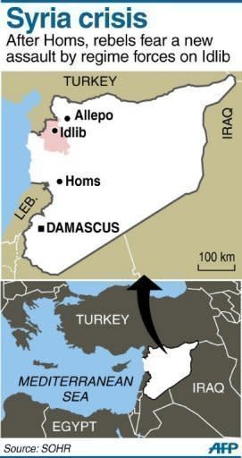A map locating city and province of Idlib in Syria. UN-Arab League peace envoy Kofi Annan left Damascus on Sunday without managing to secure an accord to end bloodletting in Syria, as fighting raged in major flashpoints leaving dozens more dead