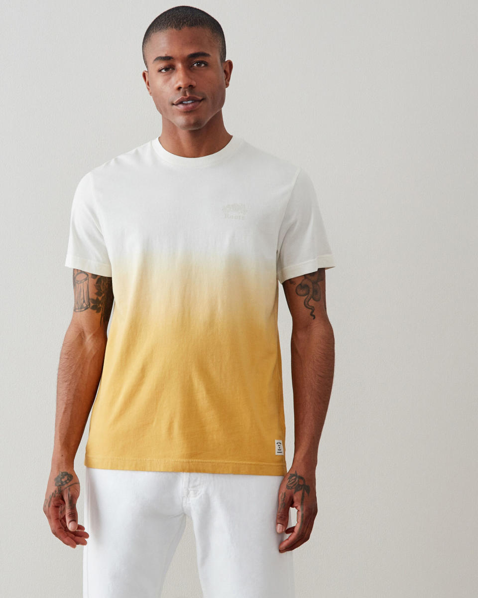 Mens Dip Dye T-shirt. Image via Roots.