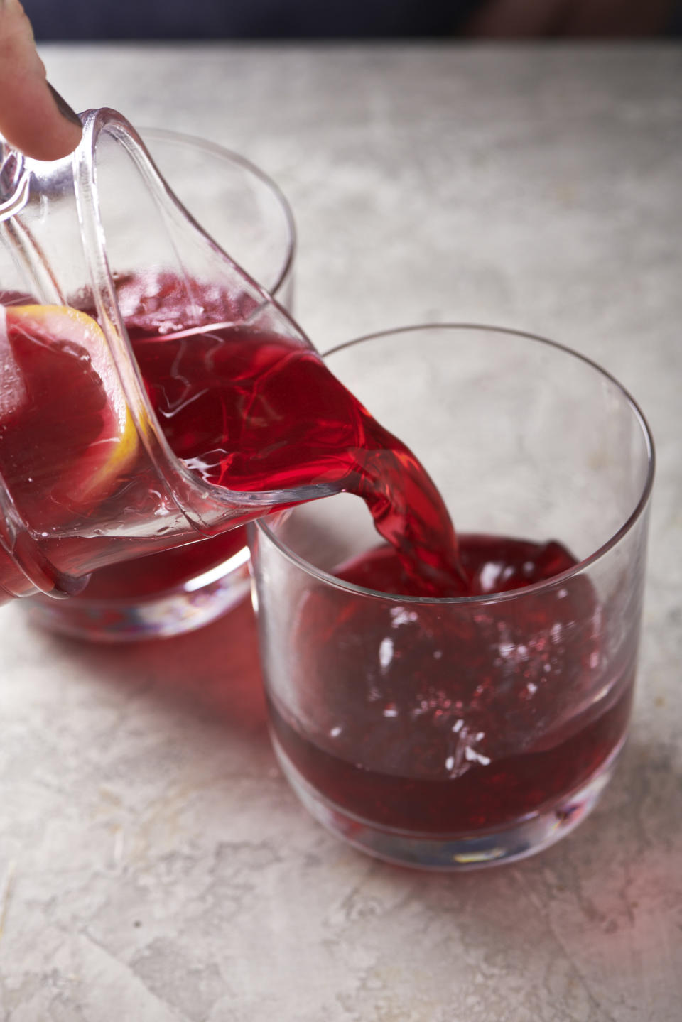 This March 2020 image shows a chilled Red Hibiscus Mocktail in New York. (Cheyenne Cohen/Katie Workman via AP)