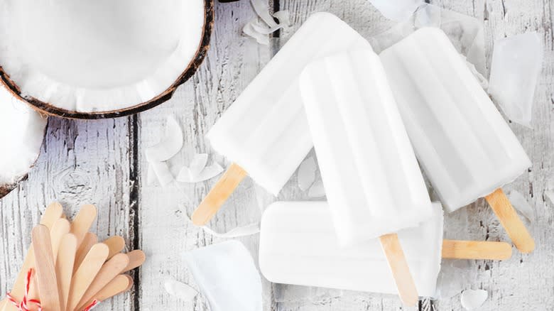 coconut flavored ice pops