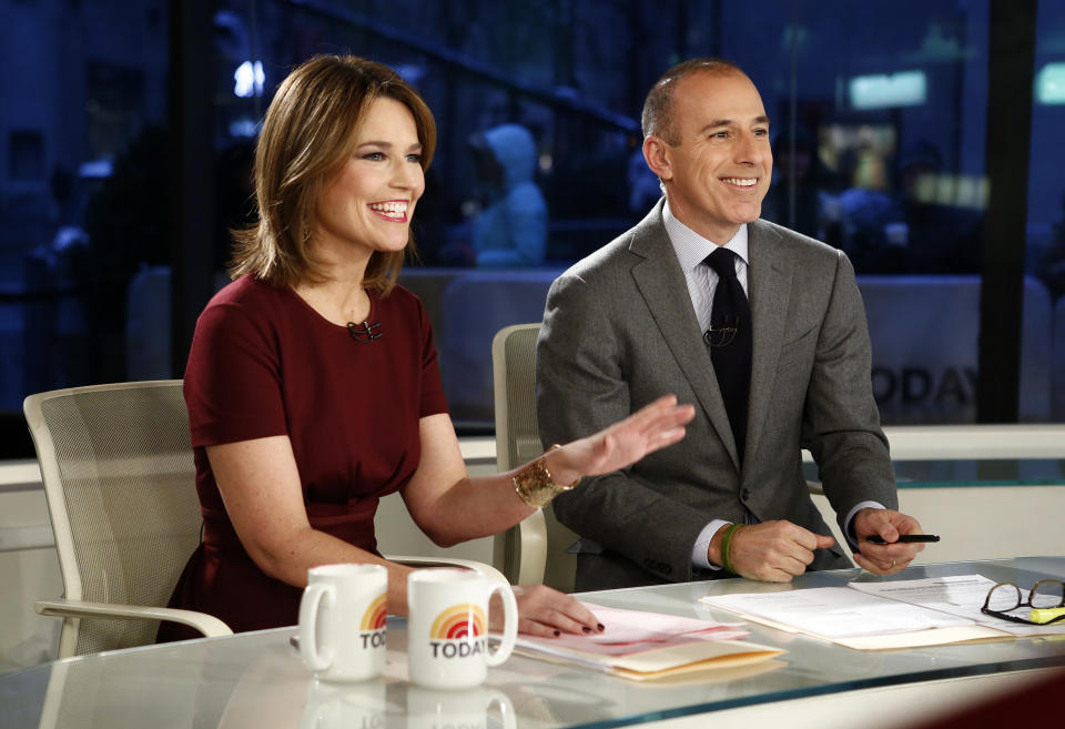 Guthrie and Lauer during a February 2013 broadcast of the “Today” show. (Photo: Peter Kramer/NBC via AP)