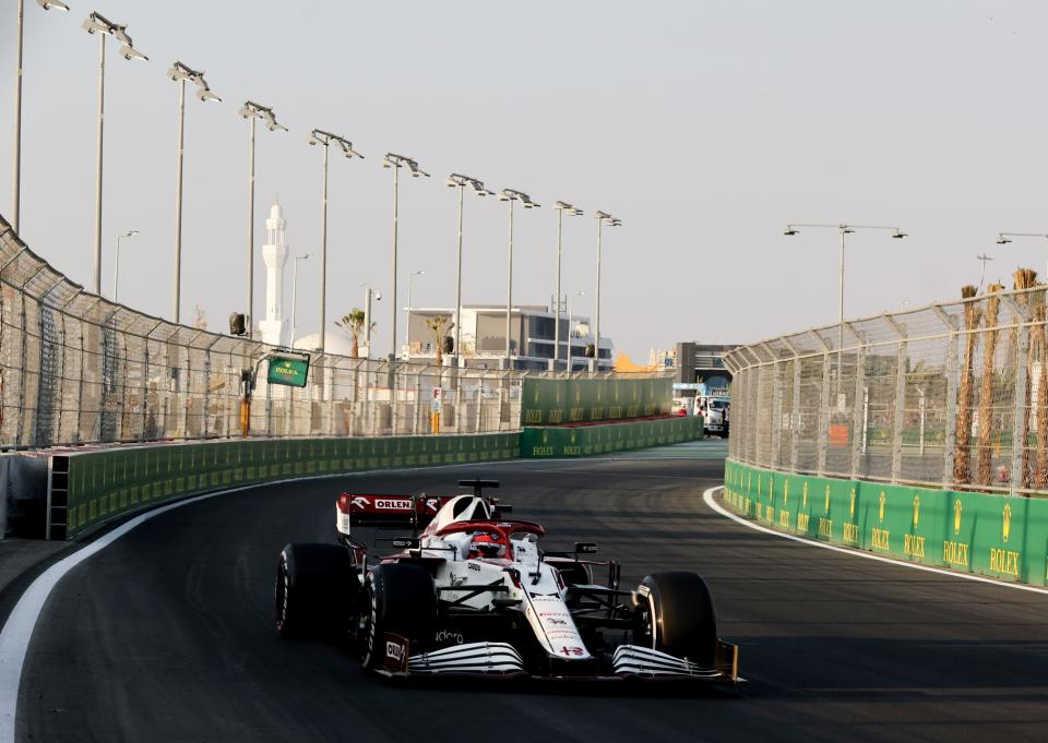 Alfa Romeo's Kimi Raikkonen during practice (REUTERS)