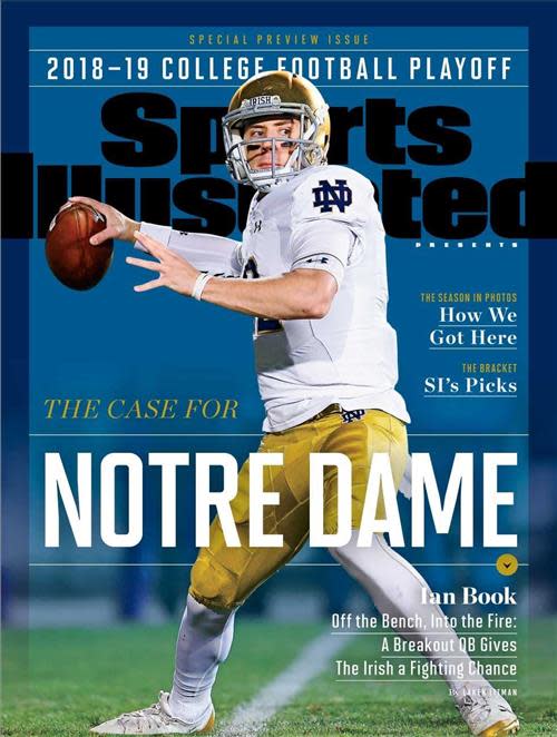 Commemorative college football playoff preview (Ian Book, QB).