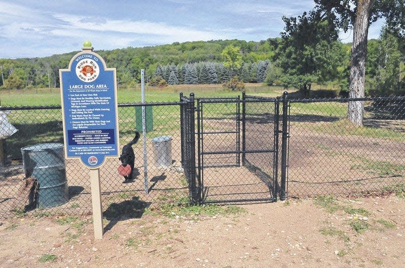Volunteers are working with city and county officials to bring a dog park to Cheboygan on the county fairgrounds property. Pictured is the Ridge Run Dog Park in Boyne City, which opened in 2014.