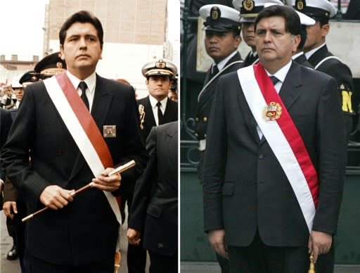 Garcia on the day he took office for the first time in July 1985 (L) and on his second inauguration in July 2006