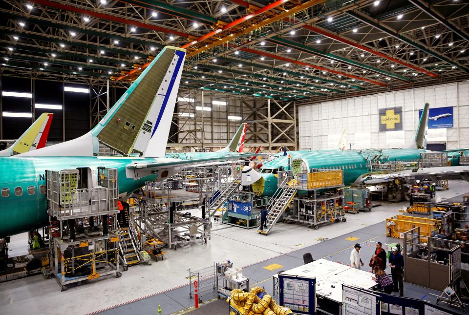 737 Max aircrafts are pictured at the Boeing factory in Renton, Washington, U.S., March 27, 2019.  REUTERS/Lindsey Wasson