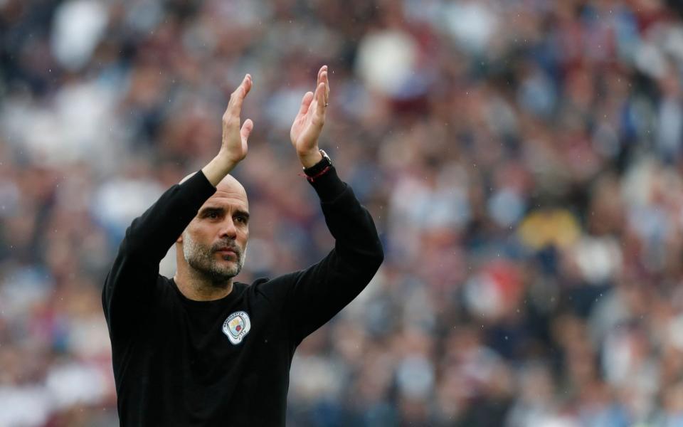 Pep Guardiola at full time - IAN KINGTON/IKIMAGES/AFP via Getty Images