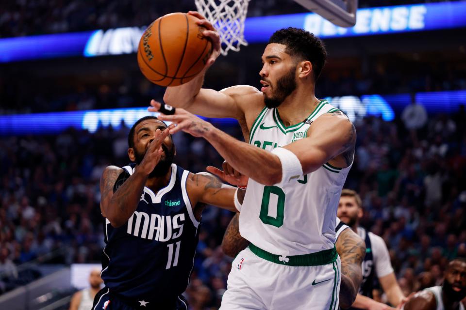 The Boston Celtics and forward Jayson Tatum have a 3-1 lead in the NBA Finals against the Dallas Mavericks and guard Kyrie Irving.