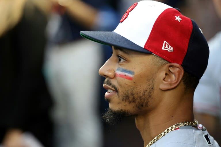 Mookie Betts of the Boston Red Sox, pictured on July 17, 2018, is one of the top three batters in the MLB, which his team hopes will carry them to All Star victory