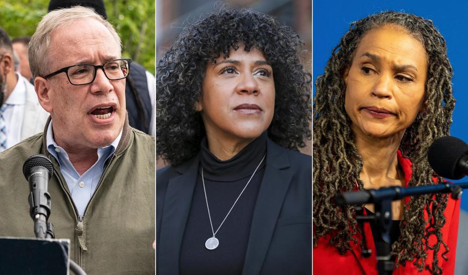 From left to right: Progressive mayoral candidates Scott Stringer, Dianne Morales and Maya Wiley. Despite NYC's progressive turn, the contenders have struggled to break through. (Photo: Getty/Dianne Morales for NYC)