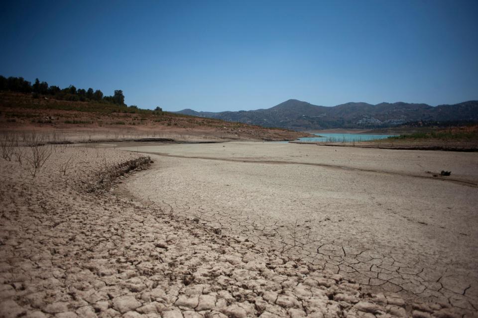 Picture: (Drought effects in the Vinuela reservoir, in La Vinuela, on August 9, 2017. (AFP/Getty Images))