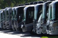 Recreational Vehicles (RV) that are for sale are pictured at a dealership in Dover