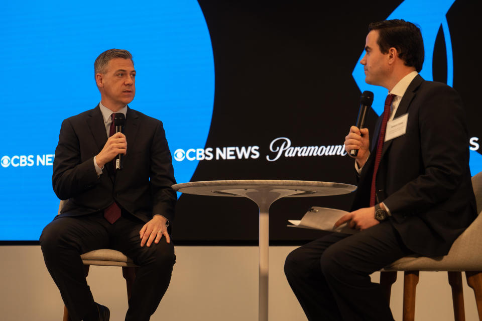 Rep. Jim Banks, R-Ind., is interviewed by CBS News chief Election & Campaign correspondent Robert Costa, Oct. 20, 2022, Washington, D.C. / Credit: CRAIG HUDSON / CBS News